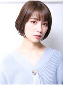 大人可愛い小顔美髪ツヤ髪モテ髪外ハネボブ小顔カットミニボブA1