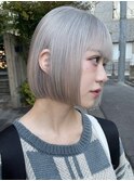 ショートボブくびれショートヘア切りっぱなし長めボブ20代韓国