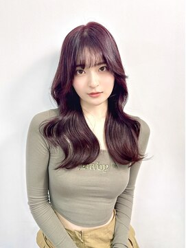 ハピネス 梅田茶屋町店(HAPPINESS) 韓国ヘア/レイヤーロング/髪質改善/ブリーチなし/カシスピンク