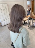 クセ毛風パーマグレージュカラー小顔くびれ巻きスタイル20代30代