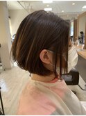 【大人可愛い】前下がりボブ×シークレットハイライト/透明感