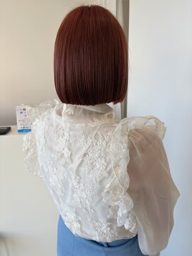 コト 福井大和田店(coto) ボブ/オレンジ/オレンジレッド/ブリーチ/暖色カラー/福井/大和田