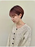 大人可愛い20代30代40代マッシュショート/ピンクベージュ
