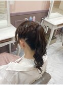 編み込みポニー