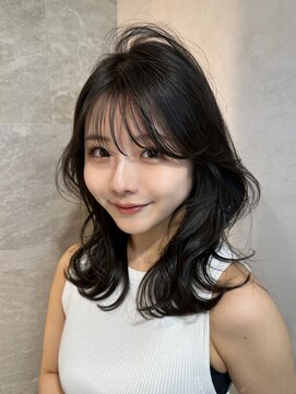 ロンド ルージュ 銀座店(Lond rouge) ミニウルフレイヤーカット顔周りカット前髪カット韓国ロング銀座