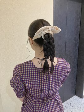 ミラ(Mila) 簡単カジュアルアレンジ★大人っぽい!!三つ編みポニーテール