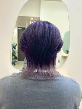 ユウル 横浜(juhl.) ラベンダーグレージュブリーチダブルカラーレイヤーウルフカット