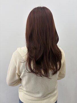 ロックス バイ マグ 松本(rocks BY MAG) ブリーチなしダブルカラーアプリコットオレンジブラウン韓国