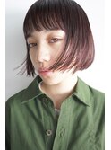 大人可愛い/ココアベージュ/グレージュカラー/ボブウルフ/黒髪