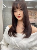 チェリーブラウン/フェミニン/ダークアッシュ/束感/髪質改善