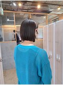 黒髪/グレーベージュ/レイヤーロング/前髪パーマ[横浜駅]