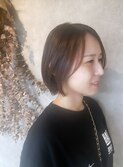 切りっぱなしボブ/くびれヘア/ハイライト