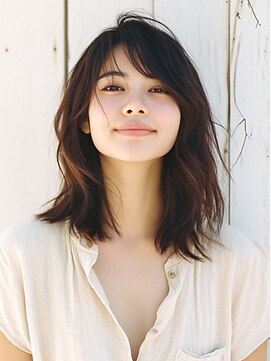 フレア 心 武庫之荘(flare) ★前髪イメチェンこなれミディレイヤーボブウルフネビージュ小顔