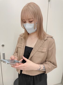 ラフヘアデザイン(Raf hair design) ダブルカラーハイトーンミルクティーベージュブリーチカラー