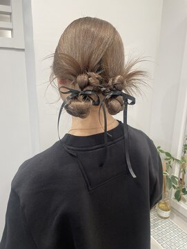 ヴィア(Via) グレージュ￥透明感カラー￥ダブルカラー￥ヘアアレンジ