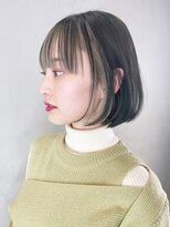 秋色小顔ワンレンくすみベージュ透明感カラー_ba366541