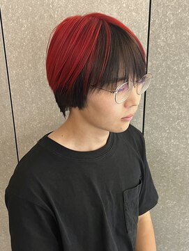 ニアウ 太田店(Niau) メンズナチュラルマッシュウルフシースルーバングデザインカラー