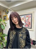 マッシュウルフボブヘア前髪レイヤーボブ着物ブリーチなしカラー