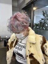 レコ 渋谷(LECO) ペールピンク×ペールブルーのハンサムショート