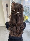 タイトヘアセット/アップヘア/ローポニー/結婚式ヘアセット