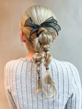 アルバム 銀座(ALBUM GINZA) ホワイトブロンド顔周りレイヤー韓国ヘア美髪ロング_ba536012