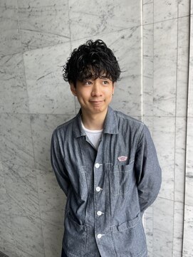 アース 天満橋店(HAIR & MAKE EARTH) 強めスパイラルパーマメンズマッシュ