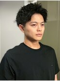スパイキーショート アップバング 眉カット 20代 メンズカット