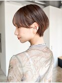 ショート顔周りレイヤーグレージュくびれヘア_F0316