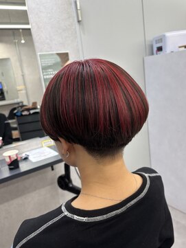 ヘアサロン ドットプラス 町田店(dot. plus) 【山本 直幸】アンブレラ×レッドカラー×マッシュショート