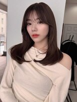 ソヨン 名駅2号店(SOYON)&nbsp;大人ガーリー/小顔/レイヤーカット/黒髪/オリーブグレー/z631