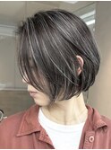 ハイライトカラーミルクティーベージュケアブリーチダブルカラー