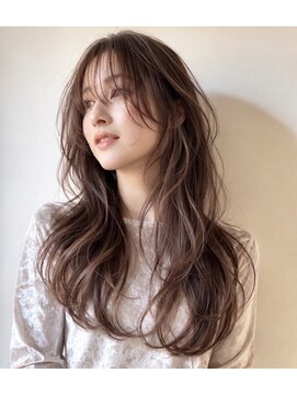 ソレイユトウキョウシブヤ(SOLEIL TOKYO shibuya) ロングウルフカットレイヤー韓国顔周りブリーチなしグレージュ