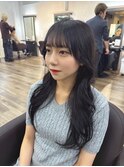 顔まわりレイヤー/くびれ巻き/ラベンダーグレー