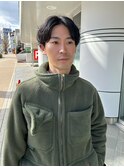 センターパートパーマ
