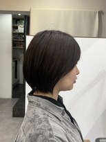 ファーストステップ 表参道(FIRST STEP)&nbsp;小顔見せミニボブ切りっぱなしボブくびれボブ前髪あり外はね丸み