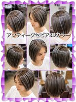 ヘアーファクトリー☆マハロ(Hair Factory☆MAHARO)&nbsp;アンティークセピアアッシュ☆グレーパール３Dカラー