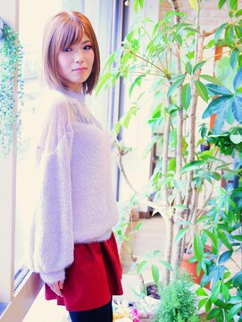 ノーブル ヘア ガーデン(Noble hair garden) 【ノーブル】シルキーボブ×スロウカラー 【レシピ公開】