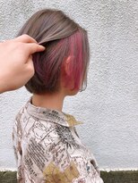 ヘアー リラクゼーション ドロップ 大森店(Hair relaxation drop)&nbsp;【インナーカラー】ミニボブ×グレージュ/ベリーピンク/ピンク