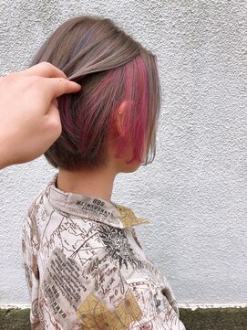 ヘアー リラクゼーション ドロップ 大森店(Hair relaxation drop) 【インナーカラー】ミニボブ×グレージュ/ベリーピンク/ピンク