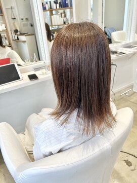 カラー つくば 天久保(KOLOR) 【つくば】白髪ぼかしハイライト×ミルクティーベージュ30代40代