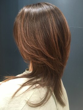 ヘアサロンアンドヘアメイクディー(hair salon hair make D) 仙台D　ロングウルフCUTバレイヤージュ秋冬カラーstyle