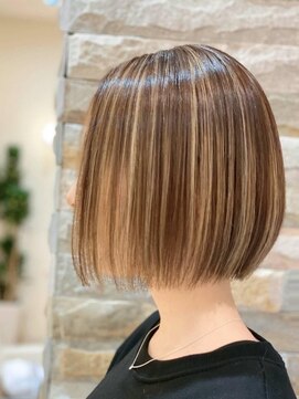 ヘアメイク アージュ 天神西通り店(HAIR MAKE age) 30代40代うる艶ボブ×立体感シークレットハイライトカラー