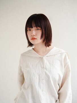 ムク 甲府(muku.) 前髪/ココアベージュ/小顔に見せるヘア/オリーブグレー[甲府駅]