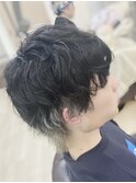 メンズマッシュウルフスパイラルインナーカラー