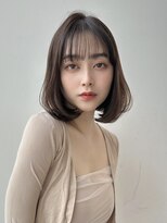 バイオレット 栄店(Violet)&nbsp;内巻き切りっぱなしボブぱっつん前髪小顔ヘア