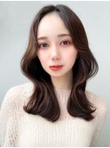 韓国風再現性★くびれ外ハネ大人可愛い小顔シースルーバング