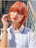 【Say.福岡】ボブウルフ×フェイスレイヤー×オレンジベージュ