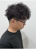 メンズショートパーマ波巻パーマスパイラルパーマ刈り上げ