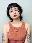 レイヤーボブ顔周りレイヤーポイントパーマ癖毛カット