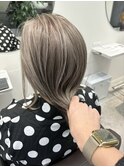 くびれショートボブ40代50代グレイカラー白髪染め白髪ぼかし